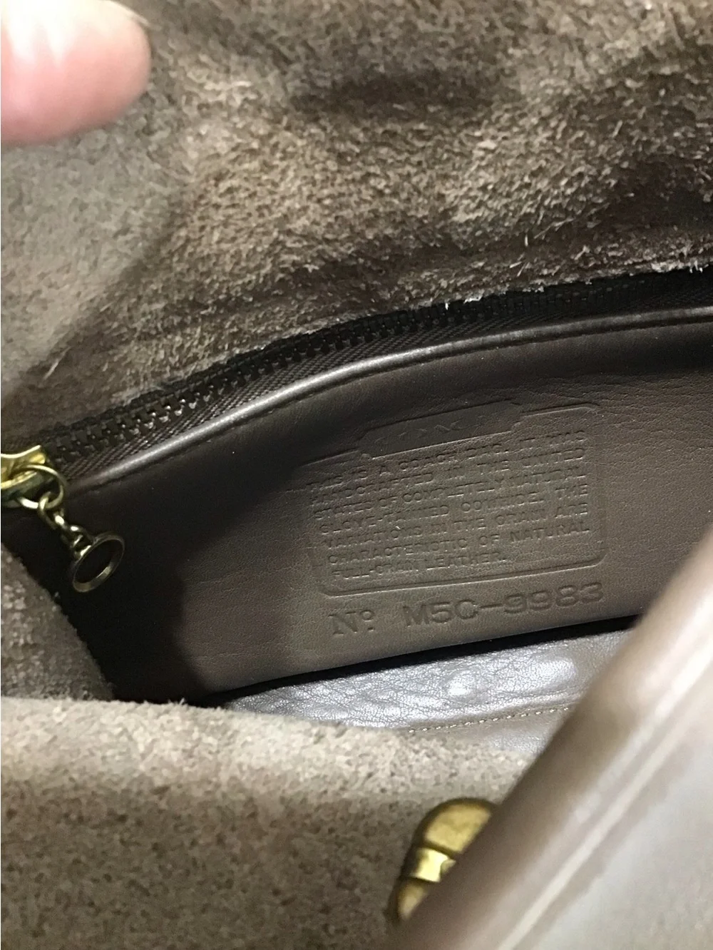 Coach Vintage Taupe Regina Top-Handle Crossbody Leather Satchel Bag M5C-9983
